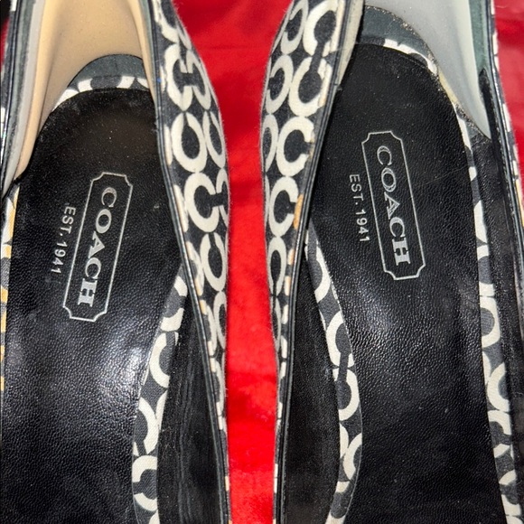 Coach Black & White Animal Print Heels - Picture 7 of 8